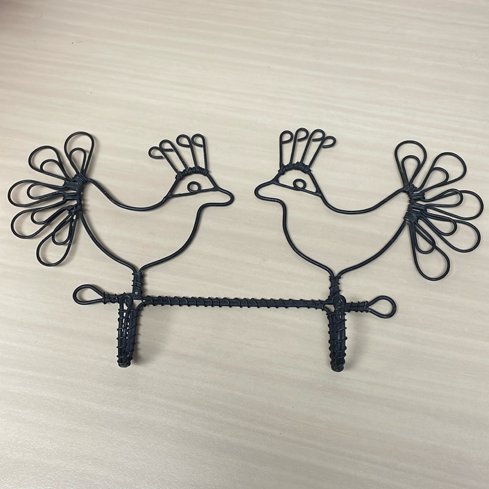 Metal Wire Wall Hook Rooster Bird Decorative Wall Hook Country Farmhouse Kitchen
